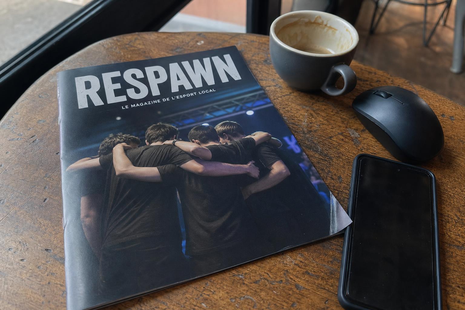 Le magazine Respawn posé sur une table de café
